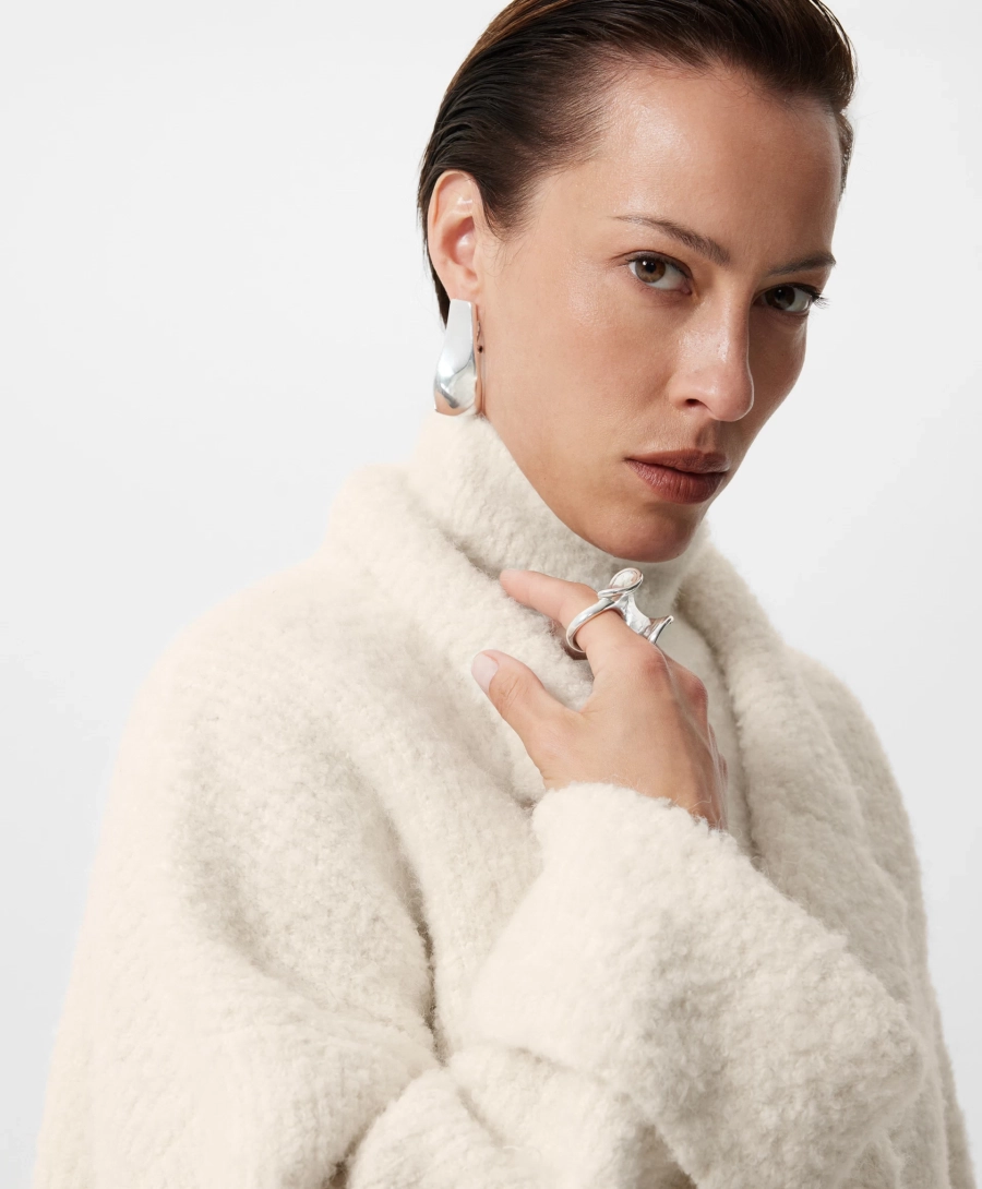 Кардиган вязаный оверсайз GLVR, цвет: молочный, 225G33GAC3501 купить онлайн