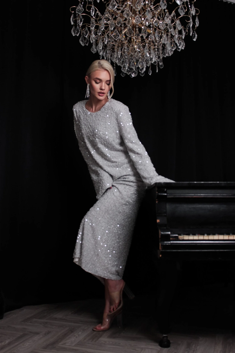 Платье с пайетками GARCHIT, цвет: серый, GARPlatPayGray купить онлайн