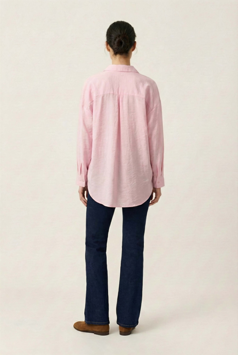 Рубашка оверсайз из вискозы REFERT, цвет: светло-розовый, 12-3277/2-2511 купить онлайн
