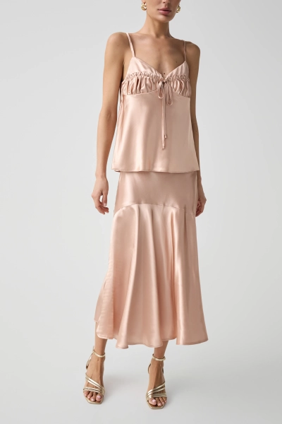 Юбка из итальянской вискозы Shtripling, цвет: пудровый, SHTSKT005 купить онлайн