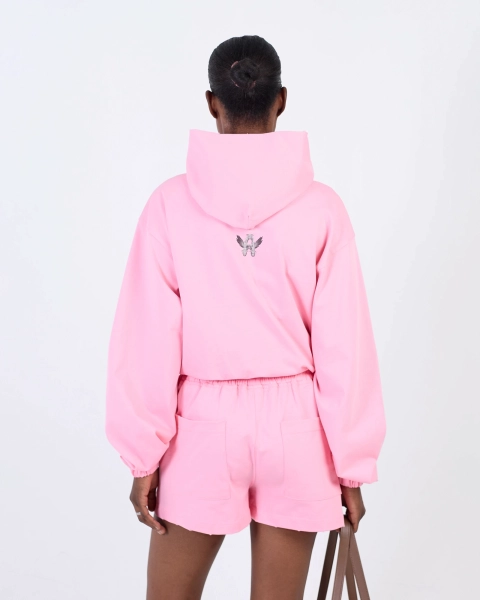 Худи на молнии укороченный ASIA ST 71, цвет: розовый, Ast71.hood-zip-lounge-pink-crop купить онлайн