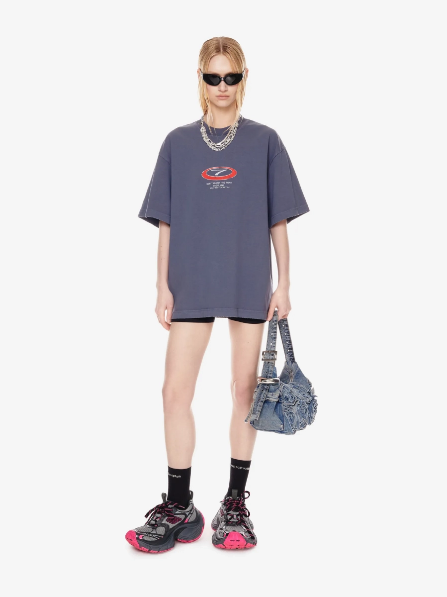 Футболка оверсайз с принтом POST POST SCRIPTUM, цвет: потертый синий, 1144.11.00.BLU купить онлайн