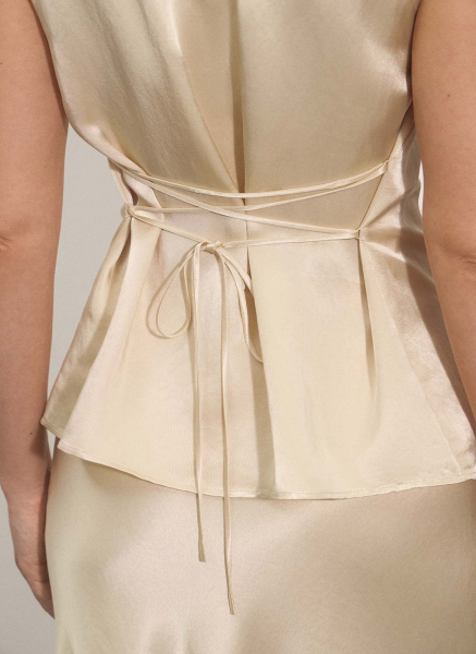 Топ из атласа ALL WE NEED, цвет: Сливочный,  купить онлайн