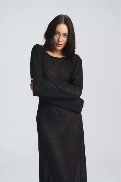 Платье ажурное с открытой спиной Black