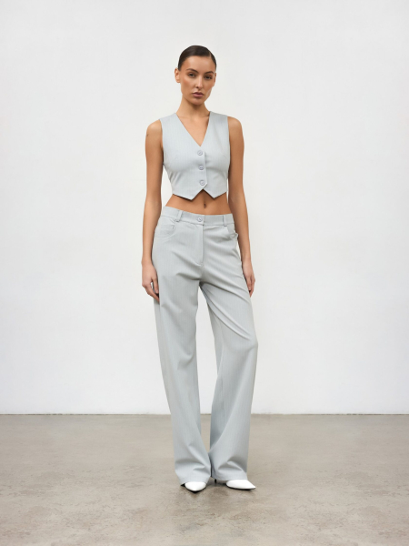 Классические брюки в полоску ANOTHER SELECT, цвет: голубой, 00085 купить онлайн