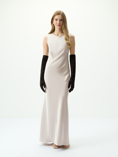 Платье макси с шелковистым блеском