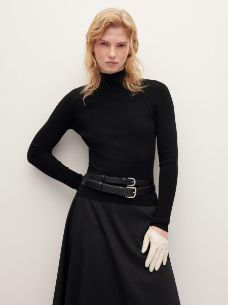 Узкий кожаный ремень Chaika, цвет: Черный AW25BT01-09 купить онлайн