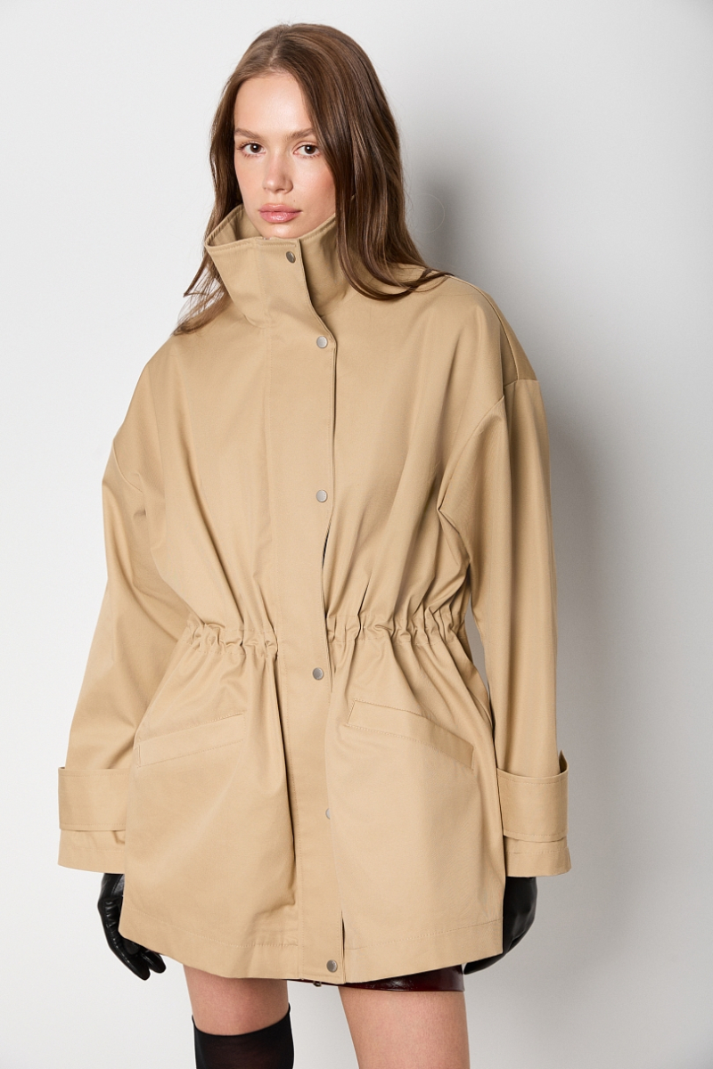 Ветровка с пропиткой, с патами и съемным утеплителем Ricoco, цвет: бежевый, 7069/1 купить онлайн