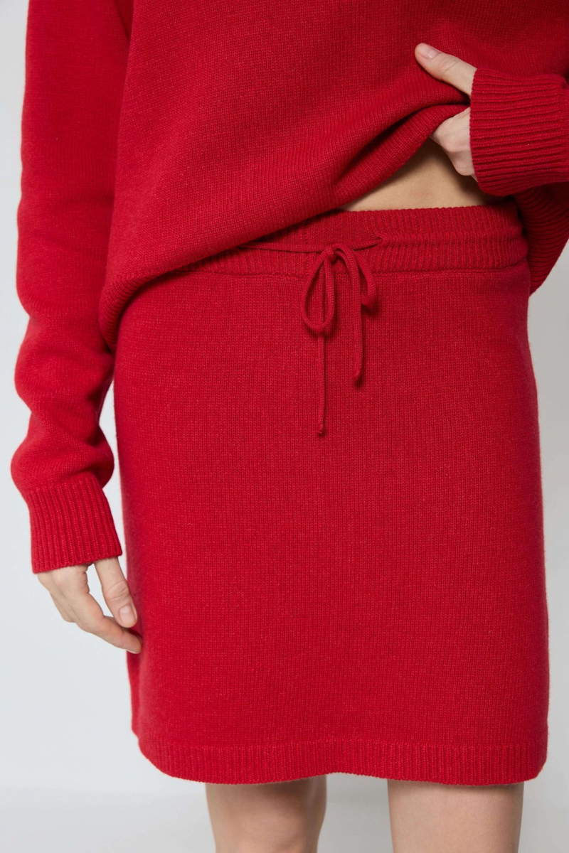 Юбка мини из смесового кашемира AROUND, цвет: красный, 271_26C24 купить онлайн