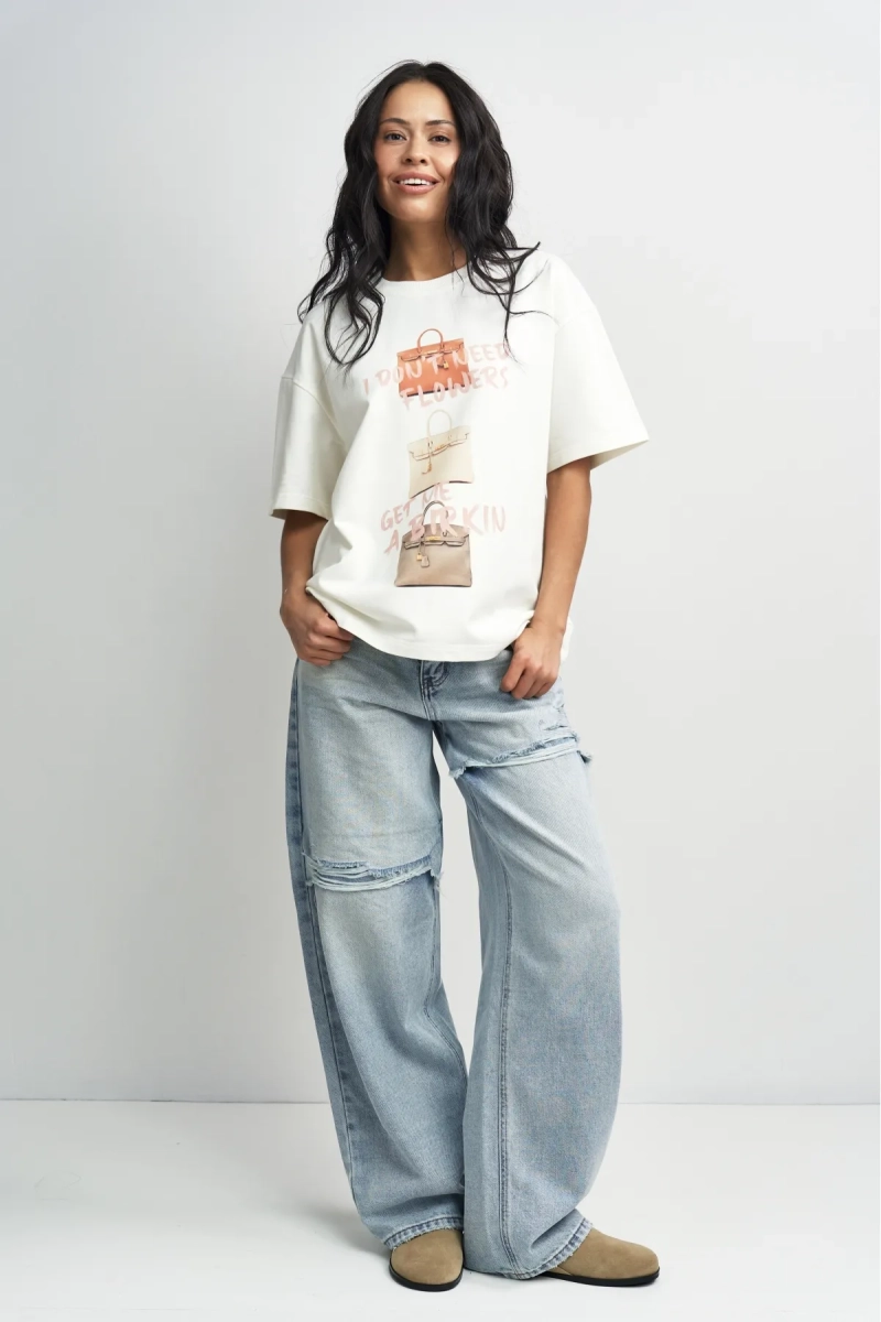 Джинсы свободные с имитацией разрезов Erist store, цвет: голубой, НФ-00003368 купить онлайн