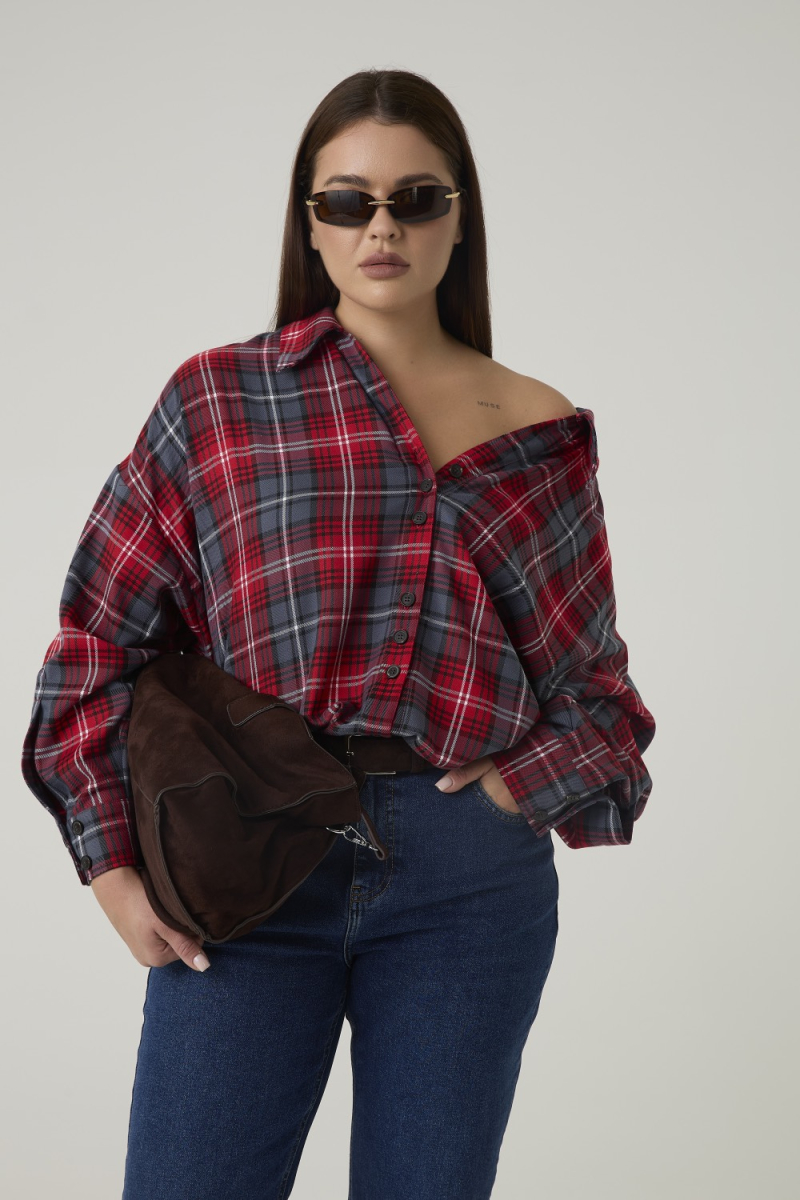 Рубашка оверсайз в клетку