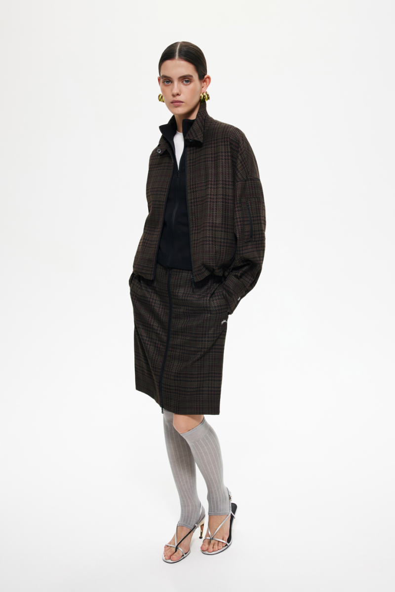 Юбка-карандаш в клетку DREAMS BY ALENA AKHMADULLINA, цвет: хаки, 225102100204275/518000 купить онлайн