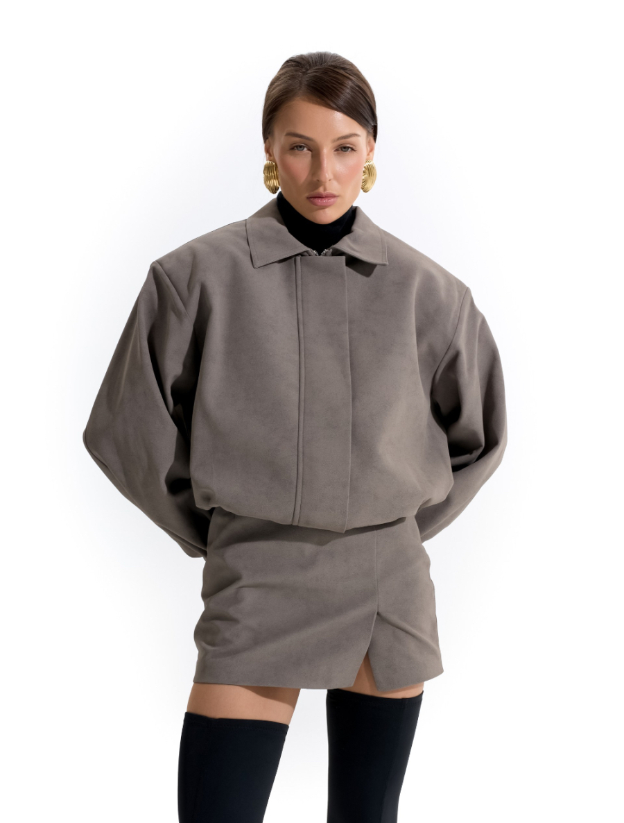 Юбка из замшевой ткани ANOTHER SELECT, цвет: графит, 00016 купить онлайн