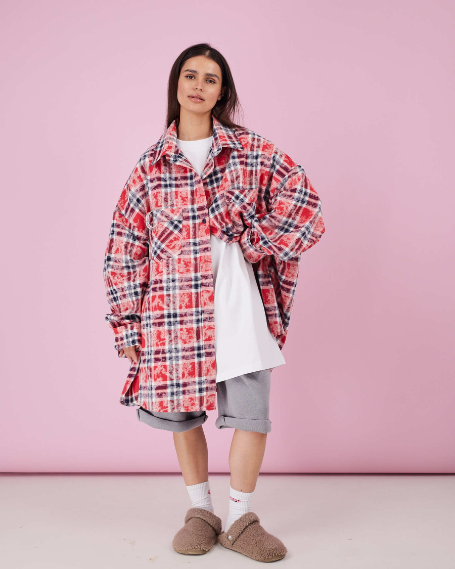 Рубашка макси овер #4 TABOO, цвет: красный, Rub04 купить онлайн