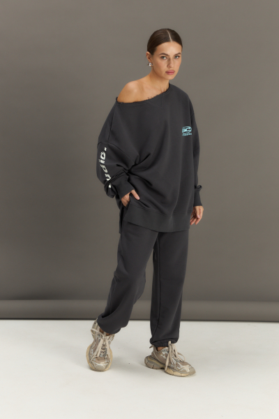 Свитшот EL STUDIO SET 4 с широким вырезом ELASTIC, цвет: графит, 02266 купить онлайн
