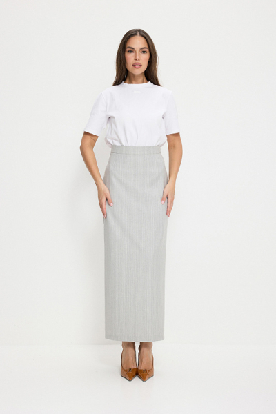 Юбка прямая ABDA, цвет: светло-серая в полоску, 212600102209 купить онлайн