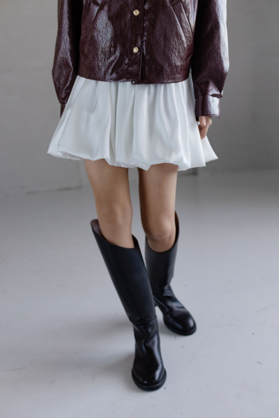 Юбка из шелка баллон мини