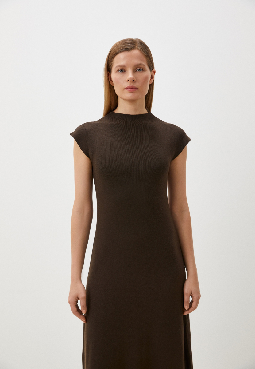 Платье трикотажное ENEVOO, цвет: коричневый, 03029 купить онлайн