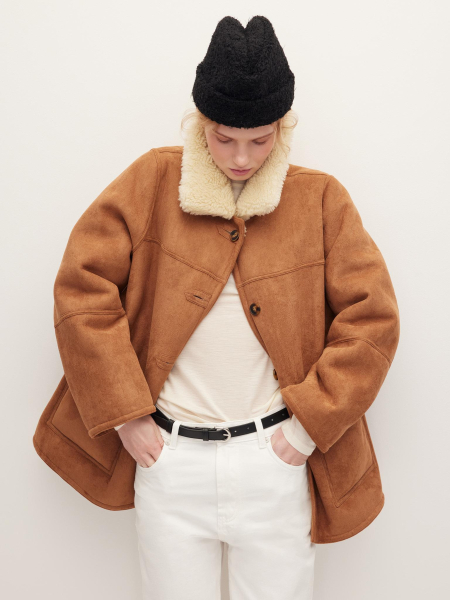 Дубленка Chaika, цвет: бежевый, AW25SC01-02 купить онлайн