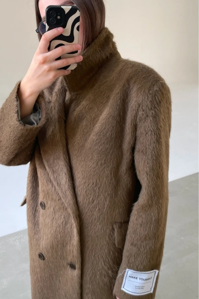 Пальто-макси Erist store, цвет: коричневый, НФ-00003233 купить онлайн