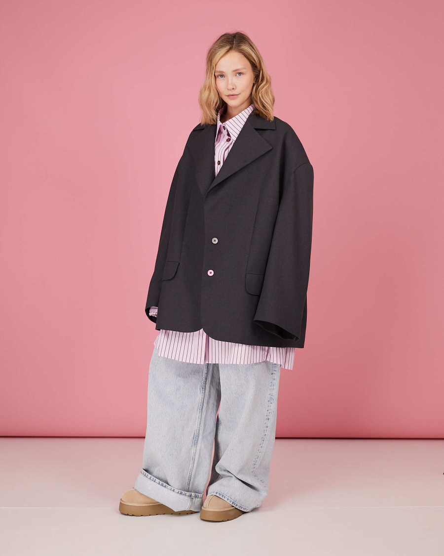 Пиджак макси TABOO, цвет: серый, Blzr03 купить онлайн