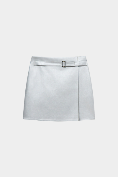 Юбка из денима с металлическим эффектом