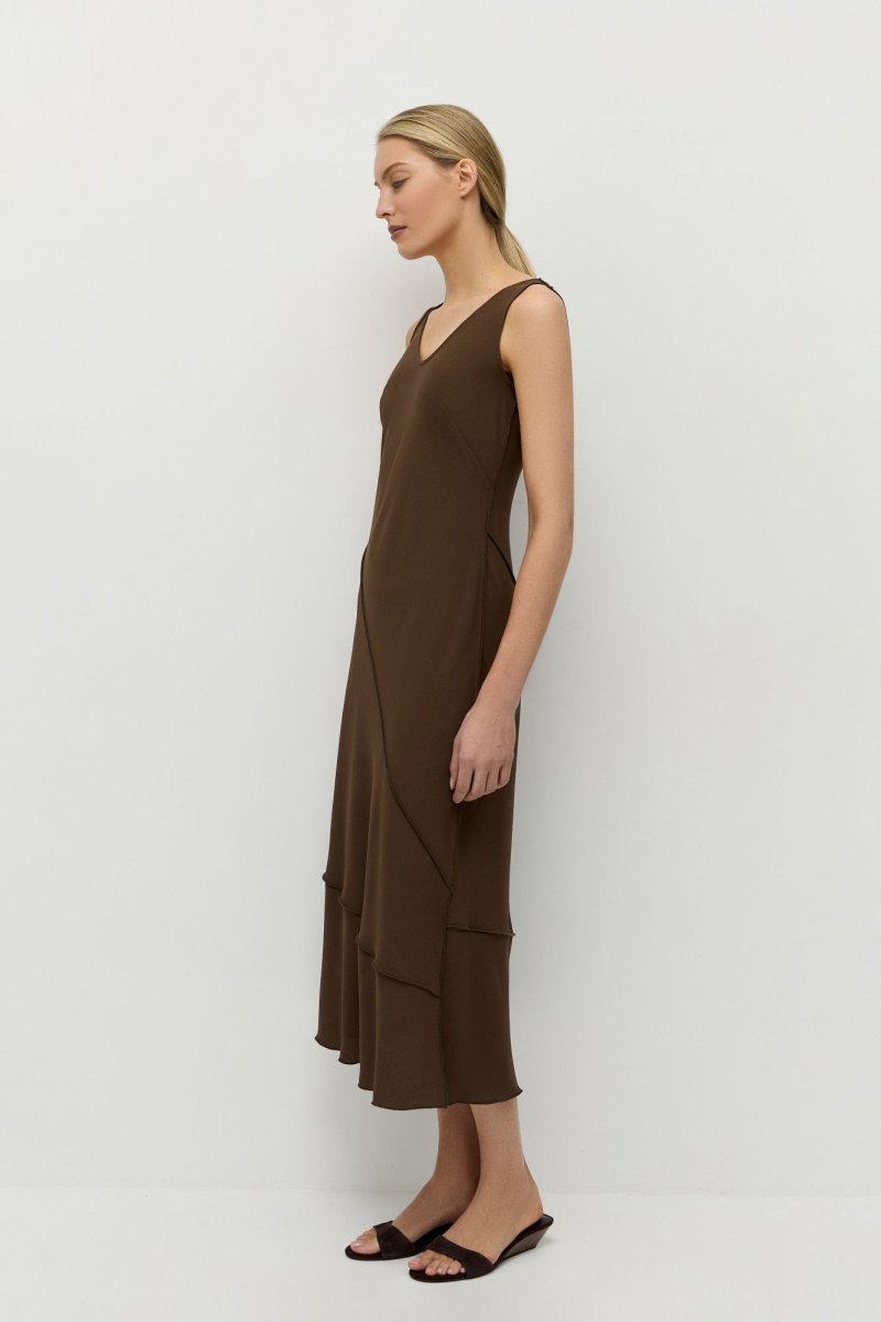 Платье апсайкл AROUND, цвет: коричневый, 229_80P01 купить онлайн