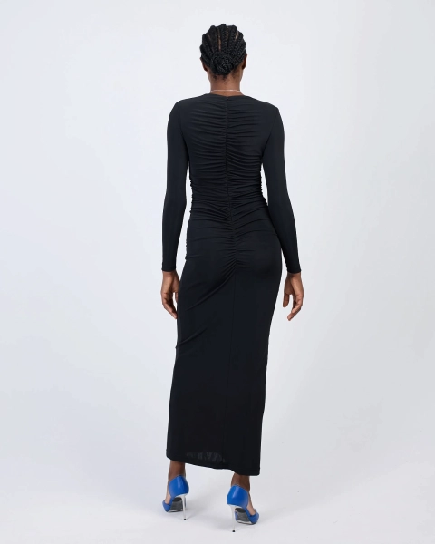 Платье со сборкой ASIA ST 71, цвет: Черный, AST71.DRESS-PLEATED-BL купить онлайн