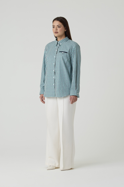 Рубашка в клетку c декоративным карманом 4forms, цвет: зеленый, 65505 купить онлайн