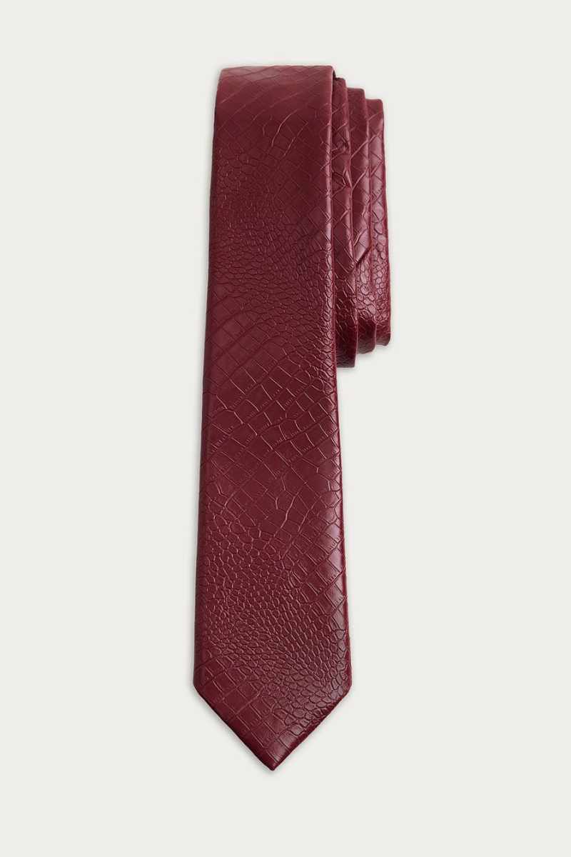 Галстук из экокожи TOPTOP, цвет: Бордовый TT.615.18100.330 купить онлайн