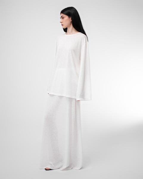 Лонгслив oversize из вискозы ASYA SEMYONOVA, цвет: WHITE, 00-00002173 купить онлайн