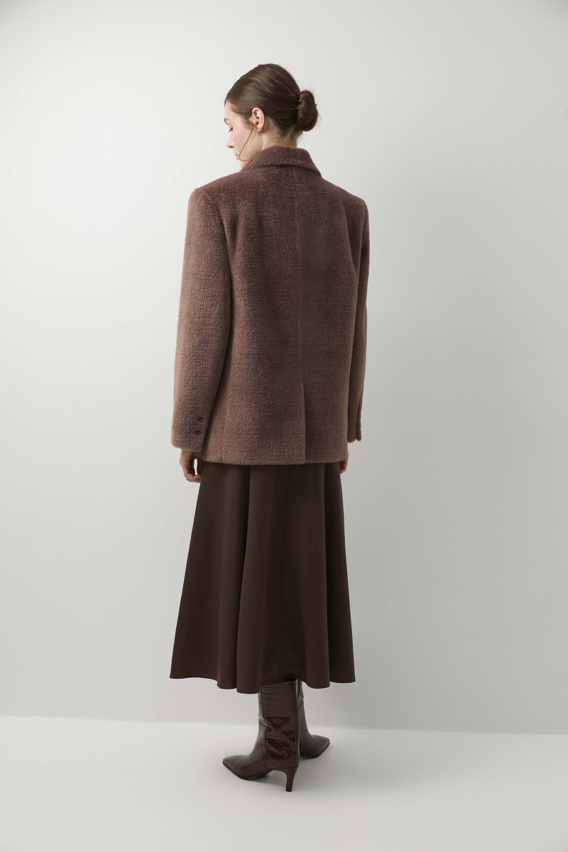 Пиджак оверсайз из ворсовой ткани Charmstore, цвет: коричневый, 109-29793-550 купить онлайн