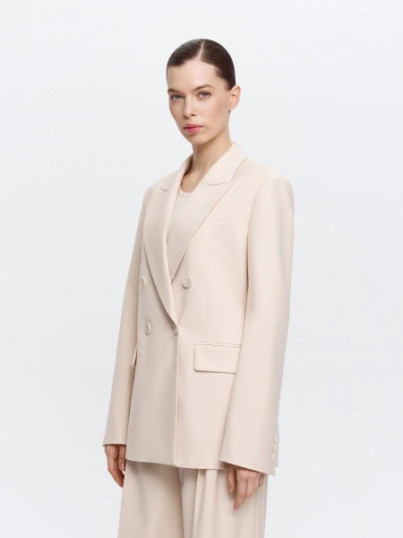 Двубортный жакет ANNA PEKUN, цвет: бежевый,  купить онлайн