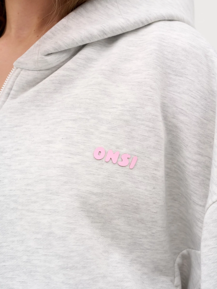 Худи на молнии ONSI, цвет: светлый меланж,  купить онлайн