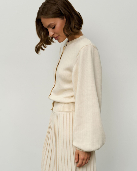 Вязаный костюм с длинной юбкой YONSRU, цвет: молочный, 825 купить онлайн