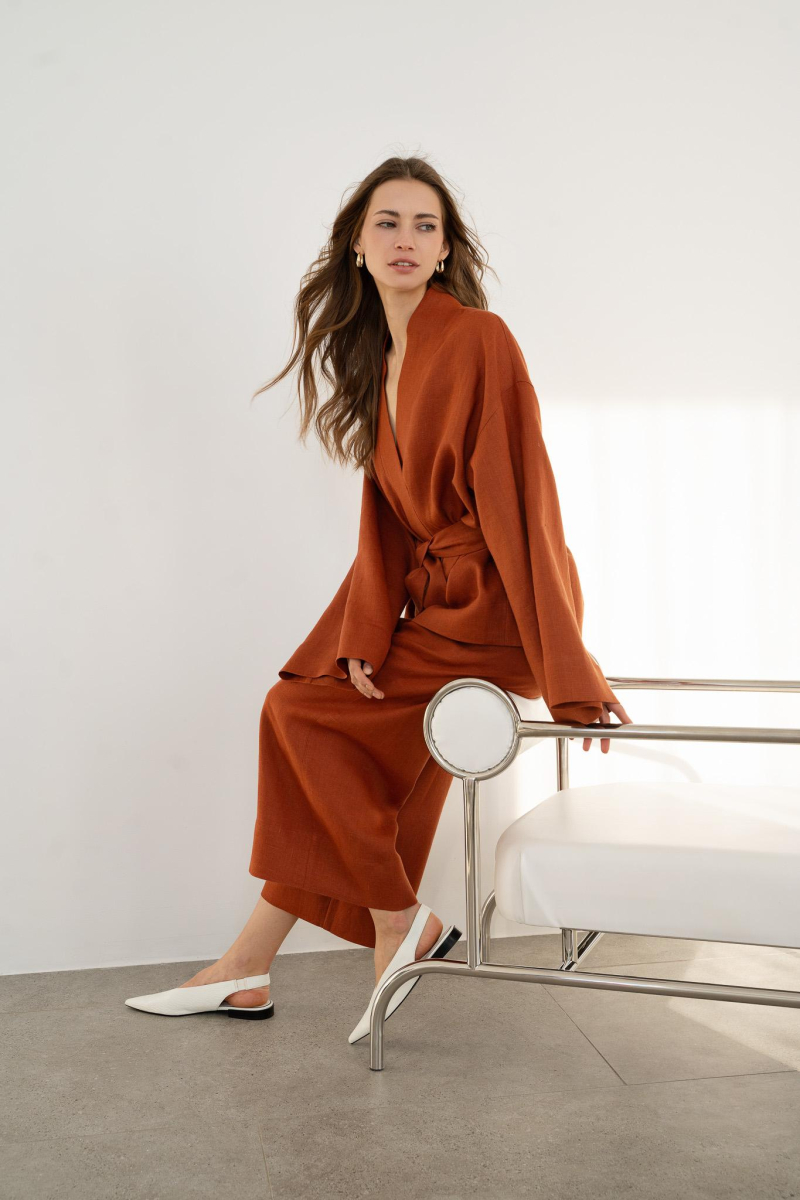 Костюм Annie Terracotta PURE LINEN, цвет: терракот  купить онлайн
