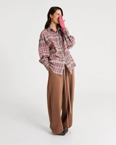 Брюки с эффектом велюра NUT Anmuse, цвет: коричневый,  купить онлайн