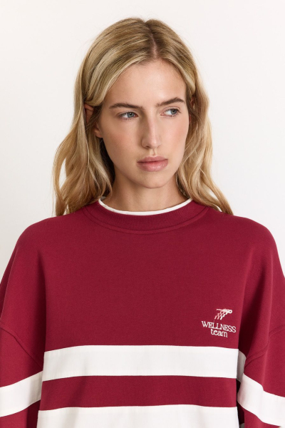 Свитшот из 100% хлопка TOPTOP, цвет: бордовый с принтом, TT.053.17778.331 купить онлайн