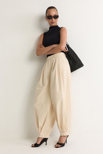 Брюки из 100% хлопка TOPTOP, цвет: молочный, TT.032.19291.120 купить онлайн