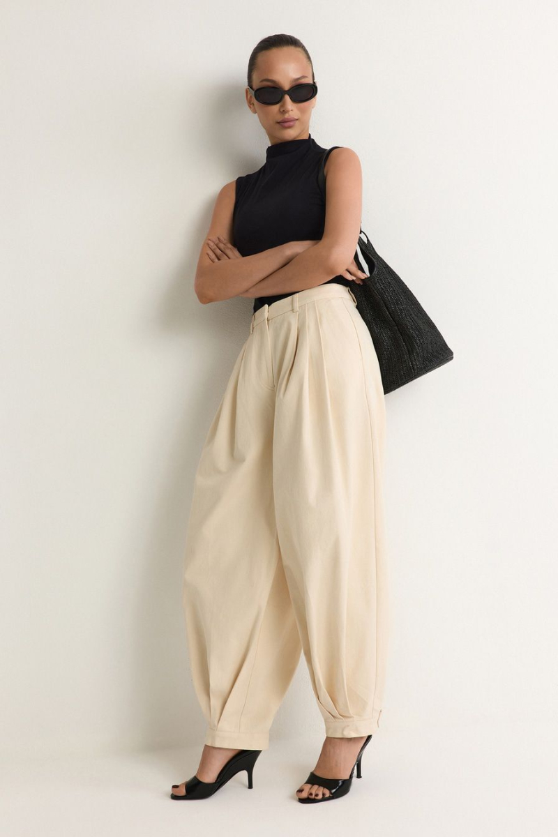 Брюки из 100% хлопка TOPTOP, цвет: молочный, TT.032.19291.120 купить онлайн