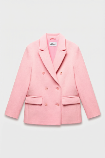 Пальто двубортное прямого силуэта