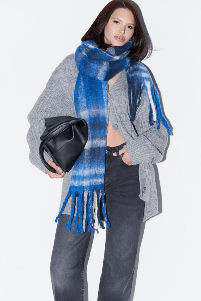 Шарф с принтом «полоска» TOPTOP, цвет: синий TT.607.15426.621 купить онлайн