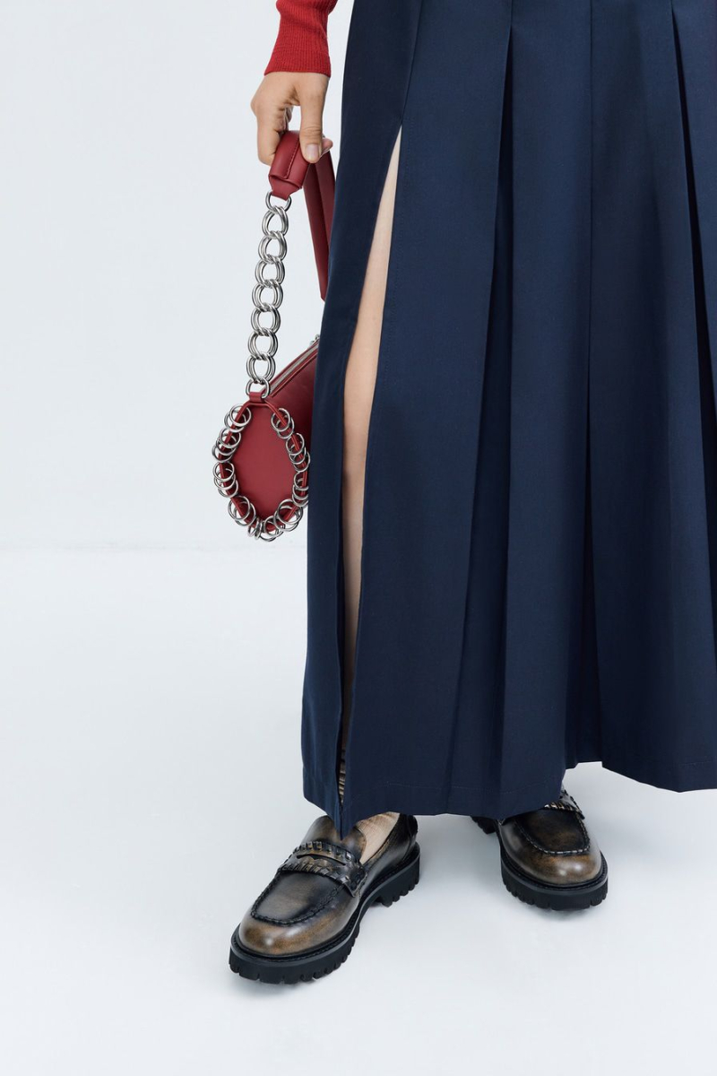 Юбка-миди со складками TOPTOP, цвет: синий, TT.071.15844.620 купить онлайн