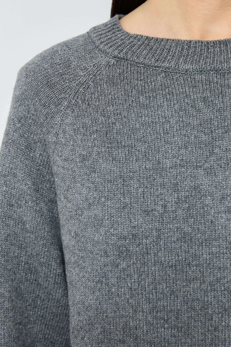 Джемпер кроп из смесового кашемира AROUND, цвет: графит, 2111_84C16 купить онлайн