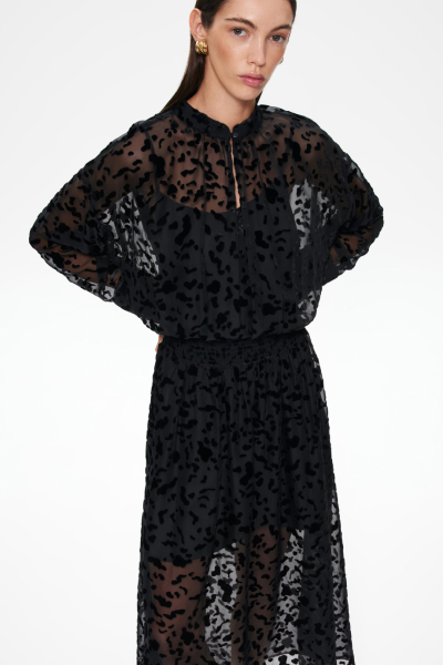 Платье из деворе с поясом-резинкой DREAMS BY ALENA AKHMADULLINA, цвет: Черный, 225102070204373/803000 купить онлайн