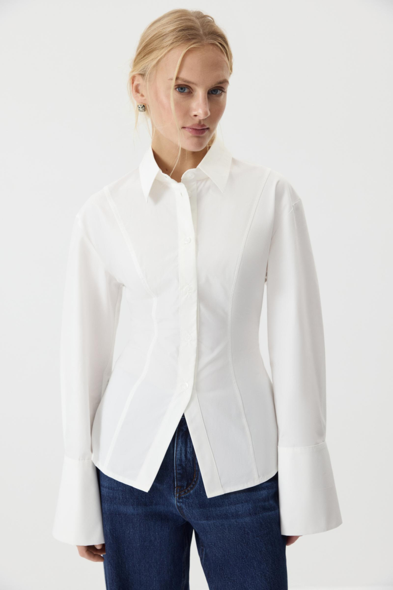 Рубашка приталенная из хлопка