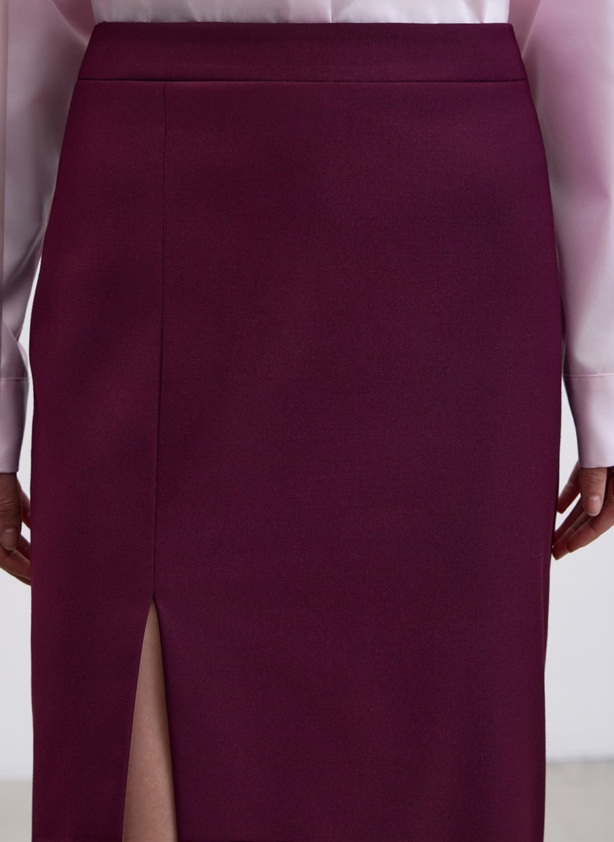 Юбка миди с разрезом ALL WE NEED, цвет: Бордовый, 2604W1792-019 купить онлайн