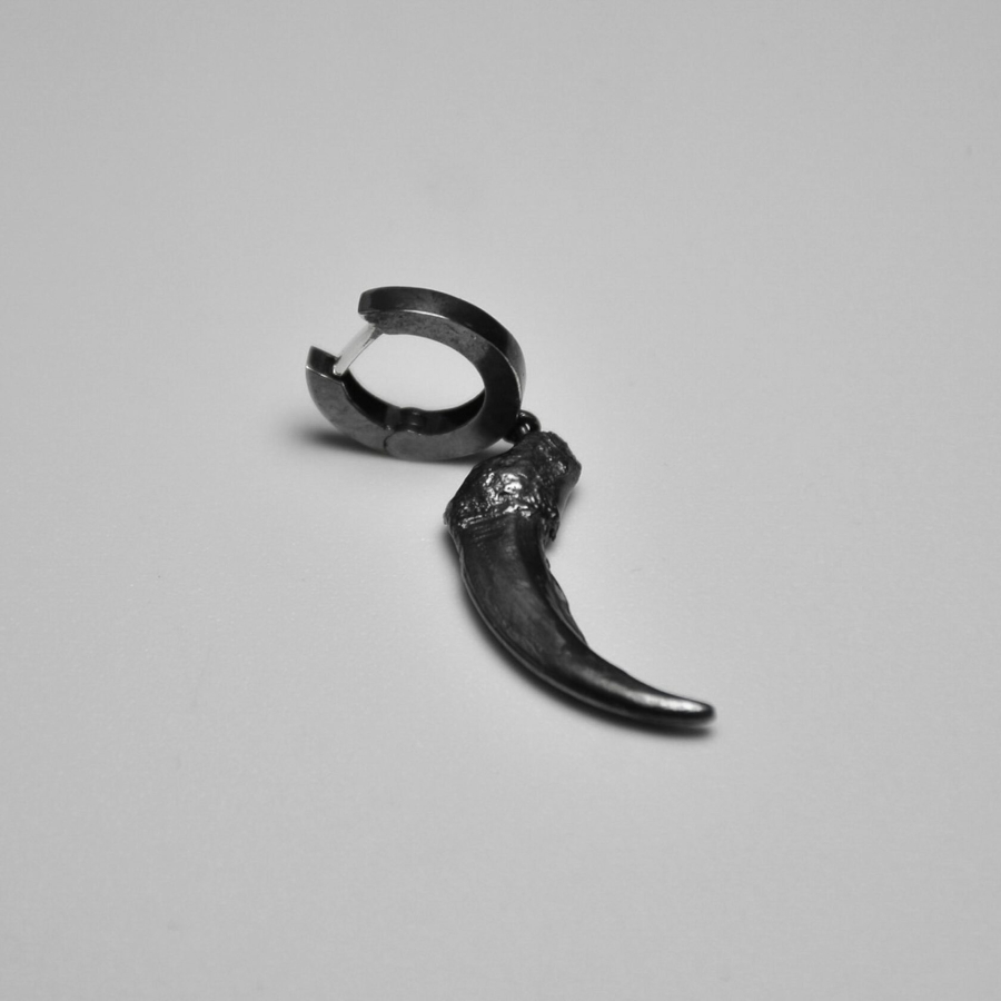 Серьга FOX CLAW EARRING BLCK RHOE BERMAT, цвет: серебро RB-FCE-BL купить онлайн