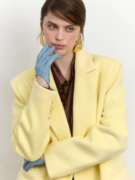 Пальто двубортное прямого силуэта Mollis, цвет: Сливочный, 17-01-3691/3 купить онлайн