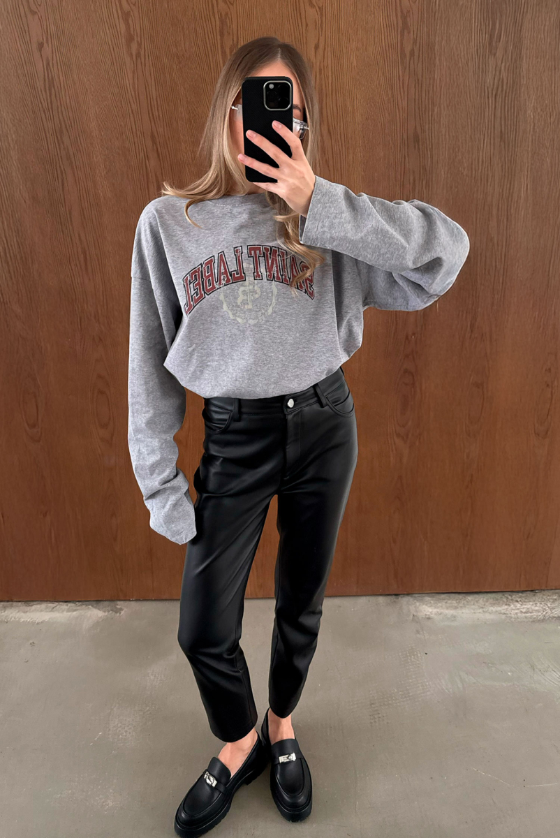 Лонгслив на кулисе HRTG GRAY MELANGE Label .B, цвет: GRAY MELANGE, Tp.03.5.41/2GR купить онлайн